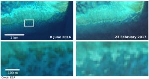 Sentinel 2 captures coral bleaching