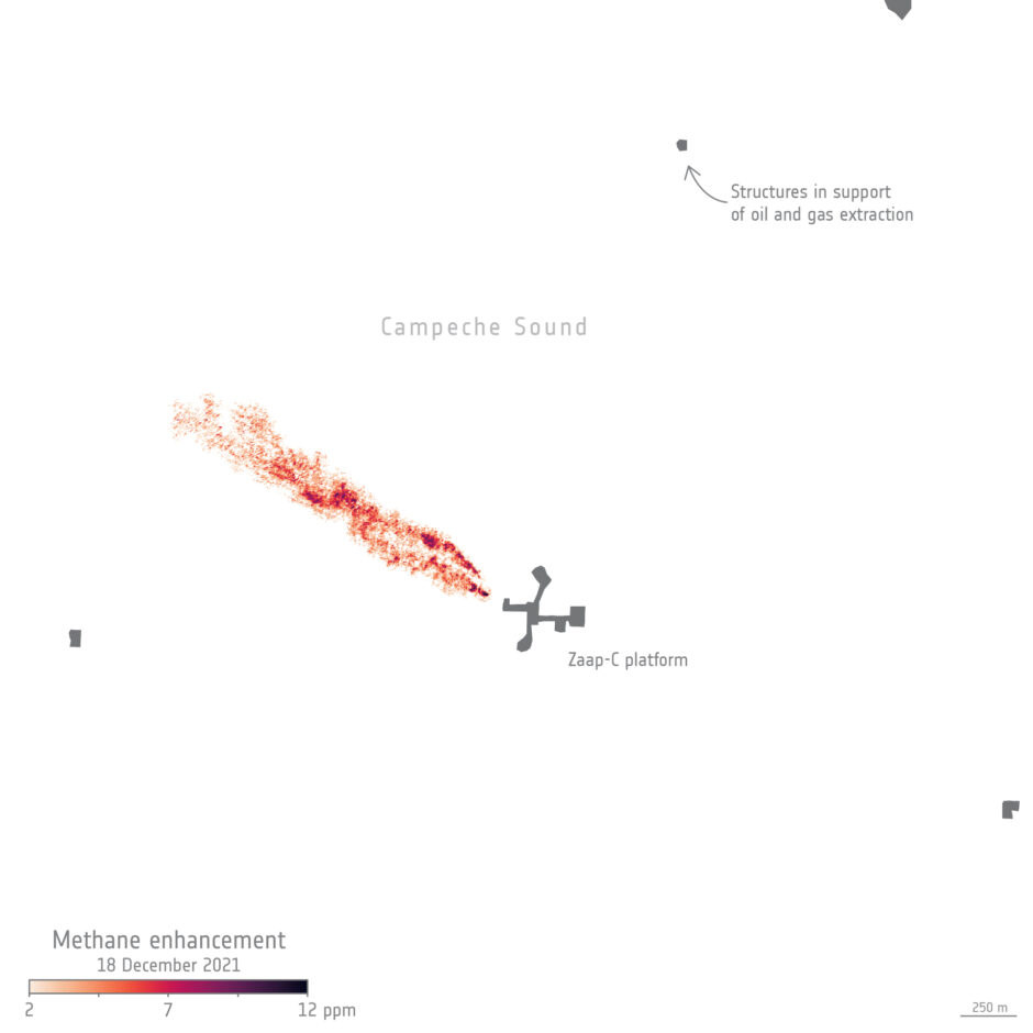 Methane plume from the Zaap C platform